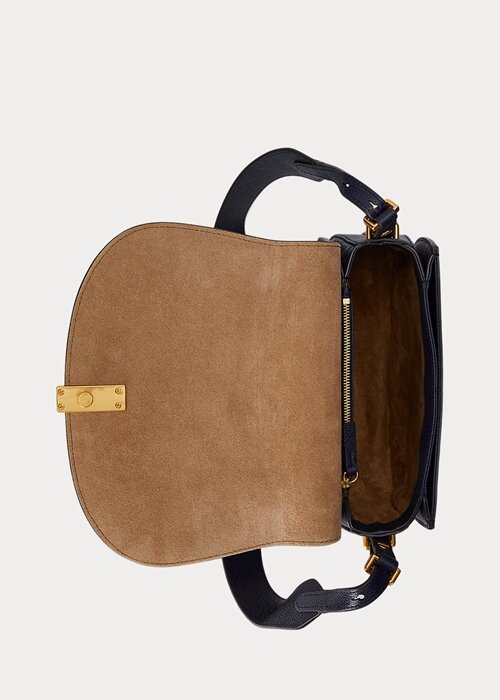 Midnight Navy Women’s Ralph Lauren Polo ID Leather Saddle Bags Midnight Navy Women’s Ralph Lauren Polo ID Leather Saddle Bags