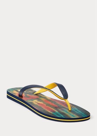 Multicolor Men’s Ralph Lauren Bolt Tie-Dye Flip Flops