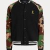 Multicolor Men’s Ralph Lauren Camo-Sleeve Fleece Baseball Jackets