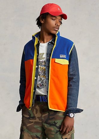 Multicolor Men’s Ralph Lauren Color-Blocked Brushed Fleece Vest