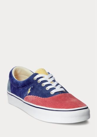 Multicolor Men’s Ralph Lauren Keaton Color-Blocked Corduroy Sneakers