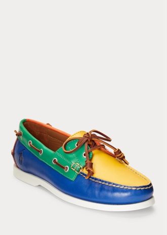 Multicolor Men’s Ralph Lauren Merton Color-Blocked Leather Casual Shoes