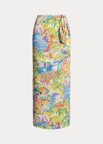 Multicolor Women’s Ralph Lauren Danyelle Print Linen Voile Skirts