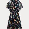 Multicolor Women’s Ralph Lauren Floral Crinkle Georgette Dress