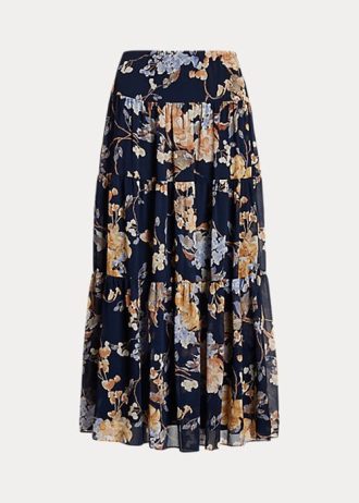 Multicolor Women’s Ralph Lauren Floral Crinkle Georgette Tiered Skirts Multicolor Women’s Ralph Lauren Floral Crinkle Georgette Tiered Skirts