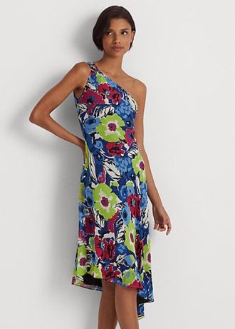 Multicolor Women’s Ralph Lauren Floral Georgette One-Shoulder Dress