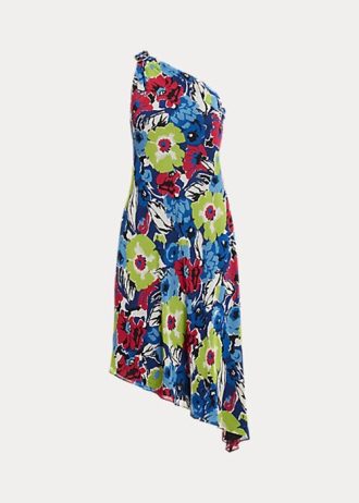 Multicolor Women’s Ralph Lauren Floral Georgette One-Shoulder Dress