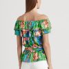 Multicolor Women’s Ralph Lauren Floral Jersey Off-the-Shoulder Tops