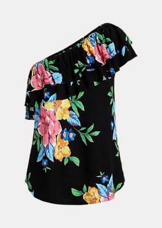 Multicolor Women’s Ralph Lauren Floral Jersey One-Shoulder Tops Multicolor Women’s Ralph Lauren Floral Jersey One-Shoulder Tops