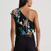 Multicolor Women’s Ralph Lauren Floral Jersey One-Shoulder Tops