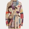 Multicolor Women’s Ralph Lauren Geo-Motif Shawl Linen-Blend Sweaters