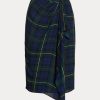 Multicolor Women’s Ralph Lauren Plaid Buckle-Trim Georgette Skirts