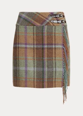 Multicolor Women’s Ralph Lauren Plaid Fringe-Trim Tweed Skirts Multicolor Women’s Ralph Lauren Plaid Fringe-Trim Tweed Skirts