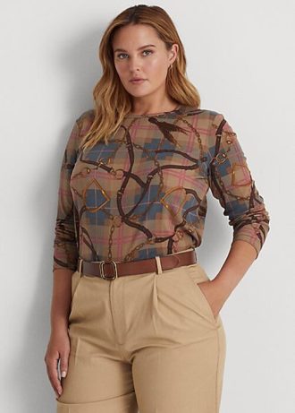 Multicolor Women’s Ralph Lauren Plaid Stretch Cotton Long-Sleeve Tops Multicolor Women’s Ralph Lauren Plaid Stretch Cotton Long-Sleeve Tops