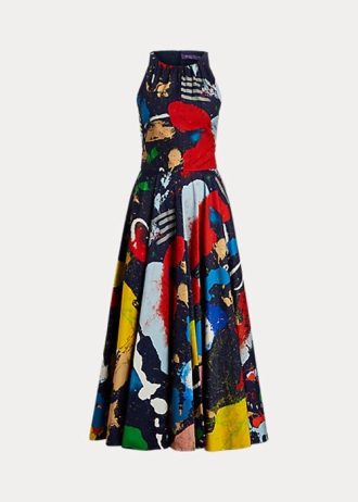 Multicolor Women’s Ralph Lauren Renshaw Print Cotton Satin Day Dress