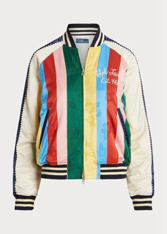 Multicolor Women’s Ralph Lauren Striped Sateen Bomber  Jackets