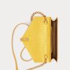 Mustard Women’s Ralph Lauren Polo ID Croc-Embossed Chain Wallets
