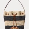 Natural/Black/Lauren Tan Women’s Ralph Lauren Straw Large Andie Handbag Natural/Black/Lauren Tan Women’s Ralph Lauren Straw Large Andie Handbag