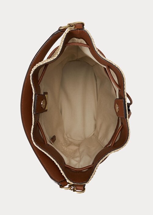 Natural/Black/Lauren Tan Women’s Ralph Lauren Straw Large Andie Handbag Natural/Black/Lauren Tan Women’s Ralph Lauren Straw Large Andie Handbag