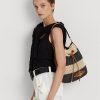 Natural/Black/Lauren Tan Women’s Ralph Lauren Straw Large Andie Handbag Natural/Black/Lauren Tan Women’s Ralph Lauren Straw Large Andie Handbag
