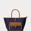 Natural/Navy Women’s Ralph Lauren Reversible Canvas Medium Bellport Tote Bags Natural/Navy Women’s Ralph Lauren Reversible Canvas Medium Bellport Tote Bags
