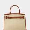 Natural Women’s Ralph Lauren Raffia & Calfskin Medium RL50 Handbag Natural Women’s Ralph Lauren Raffia & Calfskin Medium RL50 Handbag