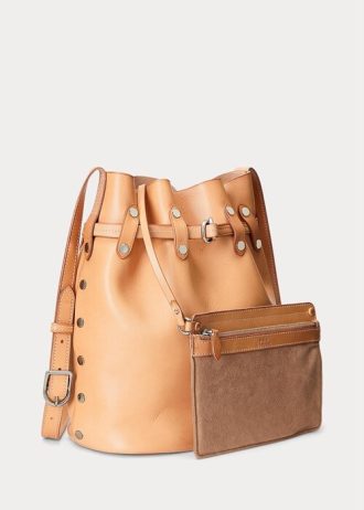 Natural Women’s Ralph Lauren Stud Vachetta Large Bellport Bucket Bags