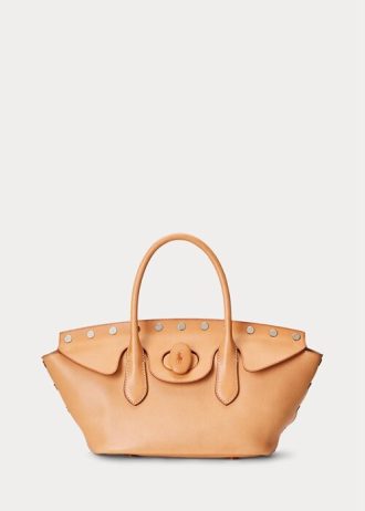 Natural Women’s Ralph Lauren Studded Vachetta Medium Bellport Satchel Bags