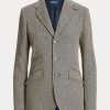 Navy / Cream Women’s Ralph Lauren Linen-Blend Herringbone Hacking Blazers