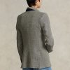 Navy / Cream Women’s Ralph Lauren Linen-Blend Herringbone Hacking Blazers