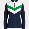 Navy / Green Women’s Ralph Lauren Chevron-Stripe Quarter-Zip Sweatshirts Navy / Green Women’s Ralph Lauren Chevron-Stripe Quarter-Zip Sweatshirts