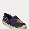 Navy Men’s Ralph Lauren Cevio Crest Striped Espadrille