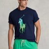 Navy Men’s Ralph Lauren Classic Fit Big Pony Jersey T Shirts