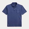 Navy Men’s Ralph Lauren Classic Fit Cotton-Linen Polo Shirts