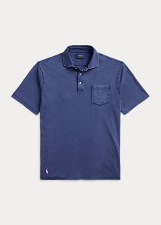 Navy Men’s Ralph Lauren Classic Fit Cotton-Linen Polo Shirts