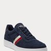 Navy Men’s Ralph Lauren Court Suede Low-Top Sneakers
