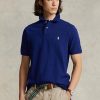 Navy Men’s Ralph Lauren Custom Slim Fit Mesh Polo Shirts