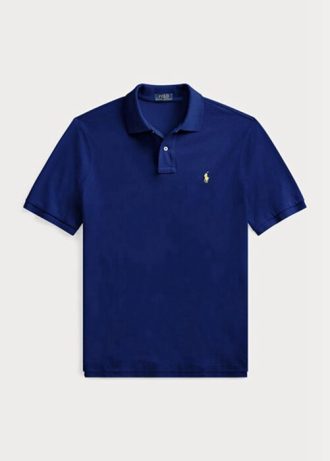Navy Men’s Ralph Lauren Custom Slim Fit Mesh Polo Shirts