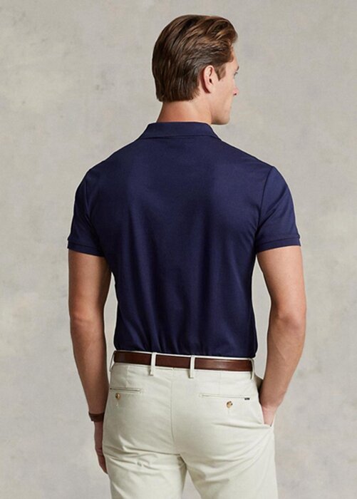 Navy Men’s Ralph Lauren Custom Slim Fit Soft Cotton Polo Shirts Navy Men’s Ralph Lauren Custom Slim Fit Soft Cotton Polo Shirts
