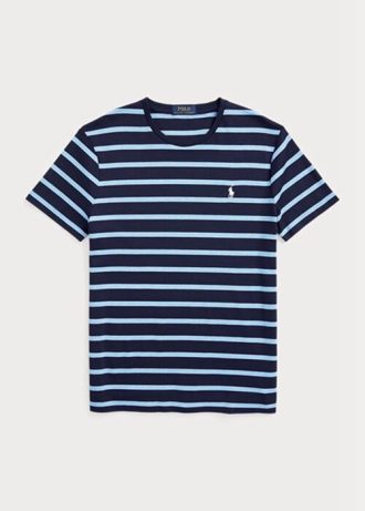 Navy Men’s Ralph Lauren Custom Slim Striped Soft Cotton T Shirts