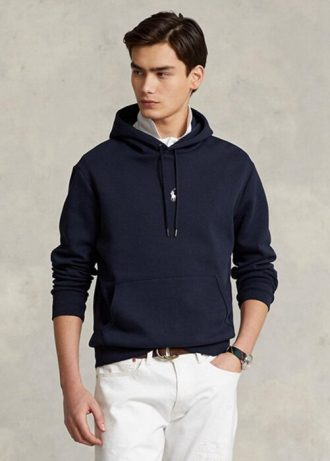 Navy Men’s Ralph Lauren Double-knit Hoodie Navy Men’s Ralph Lauren Double-knit Hoodie
