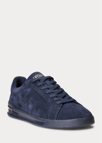 Navy Men’s Ralph Lauren Heritage Court II Suede Sneakers
