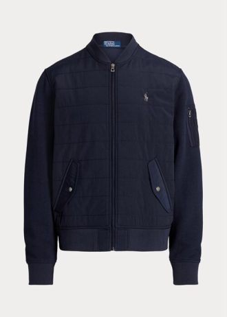 Navy Men’s Ralph Lauren Hybrid Bomber Jackets Navy Men’s Ralph Lauren Hybrid Bomber Jackets