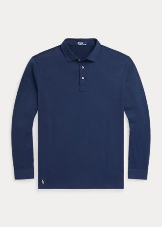 Navy Men’s Ralph Lauren Jersey Polo Shirts