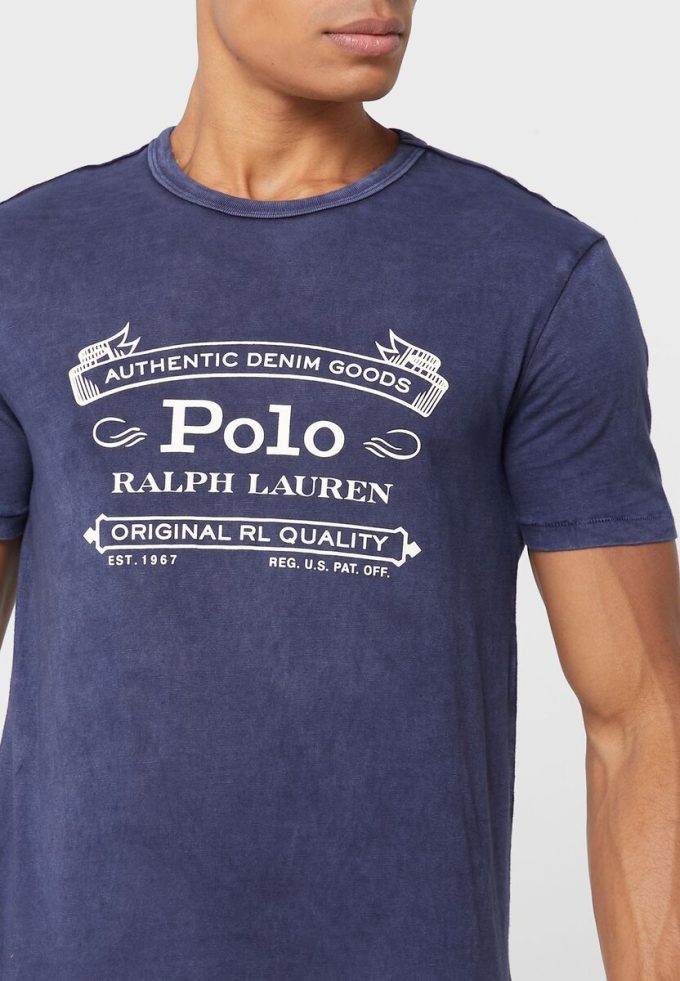 Navy Men’s Ralph Lauren Logo Crew Neck T Shirts