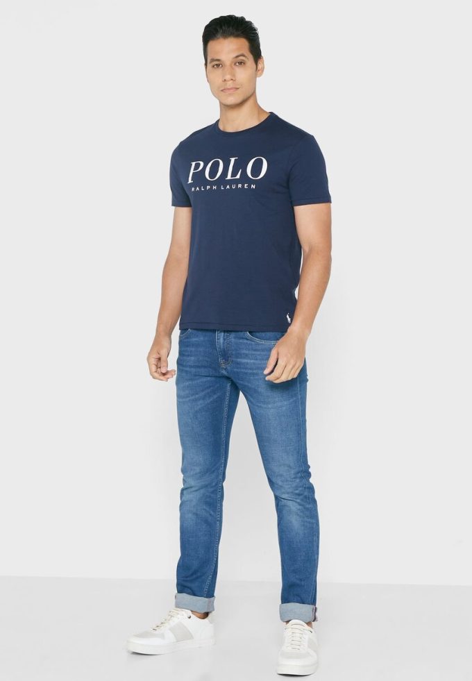 Navy Men’s Ralph Lauren Logo Crew Neck T Shirts