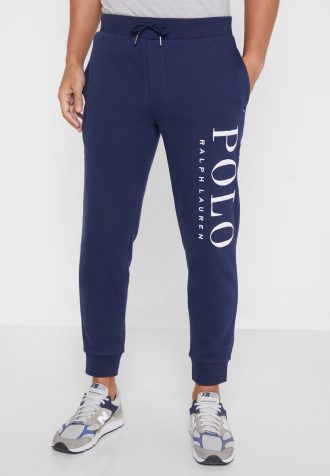 Navy Men’s Ralph Lauren Logo Cuffed Sweatpants