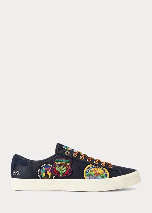 Navy Men’s Ralph Lauren Nelson Logo-Patch Twill Sneakers Navy Men’s Ralph Lauren Nelson Logo-Patch Twill Sneakers
