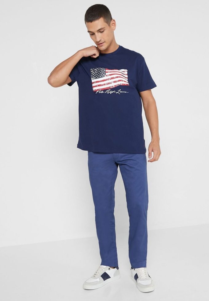 Navy Men’s Ralph Lauren Printed Crew Neck T Shirts