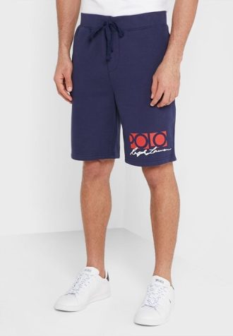 Navy Men’s Ralph Lauren Signature Logo Shorts